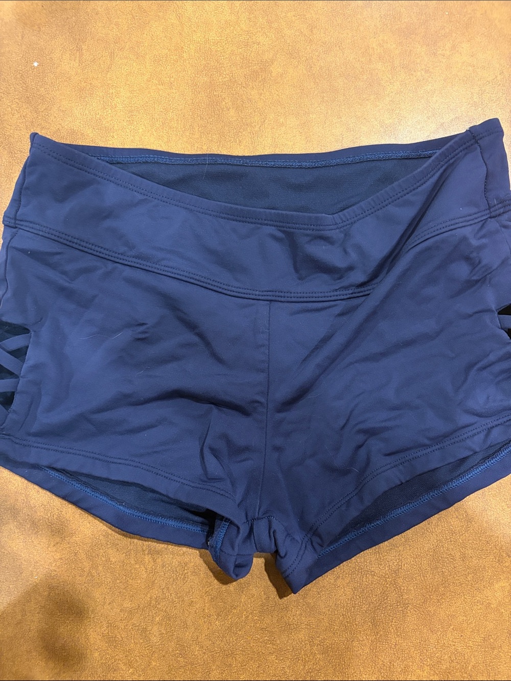 Kona Sol Navy Athletic Shorts with Side Lattice